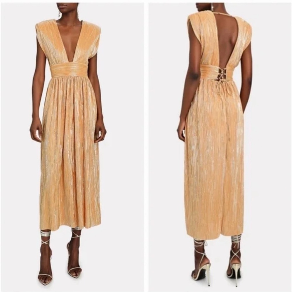 Sabina Musayev Gold Backless Dress